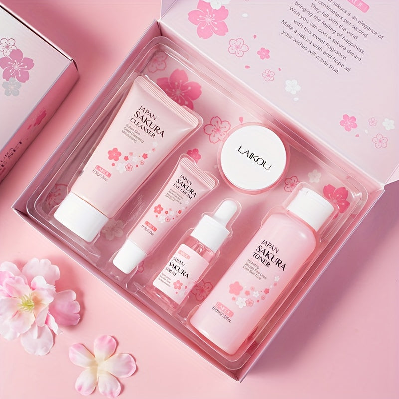 1 Set Sakura Skin Gift Set, improving Skin Tone Firming, Smoothing Cream, Sensitive Skin Serum