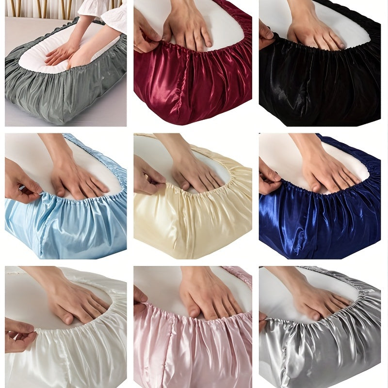 2pcs Soft And Breathable Satin Pillowcase With Elastic Cord .