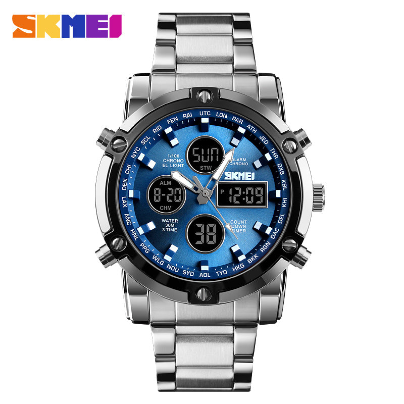 SKMEI New Men Sport Fashion Watch Quartz Stopwatch Dual Display.