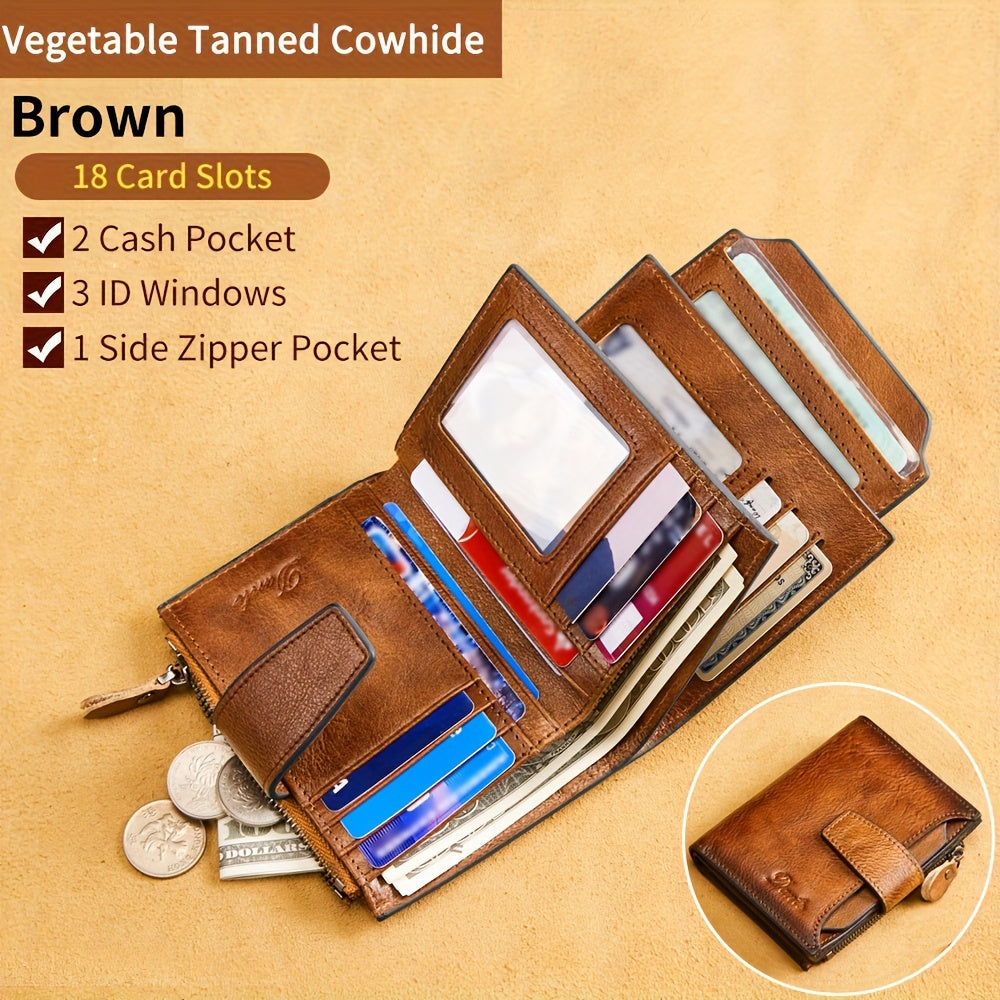 Vintage Men's Top Layer Cowhide Wallet.