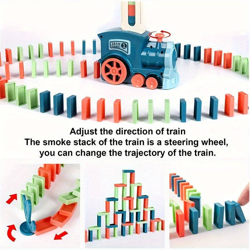 Domino Electric Train Building And Stacking Toy Blocks Domino Set, As Halloween Gift