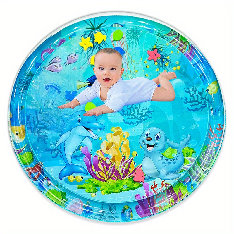 1pc 100cm/39.4in Ocean Themed Patty Water Mat, Crawling Mat, Game Pad, Tummy Time Water Play Mat, Halloween Gift Christmas, Halloween, Thanksgiving Day Gift