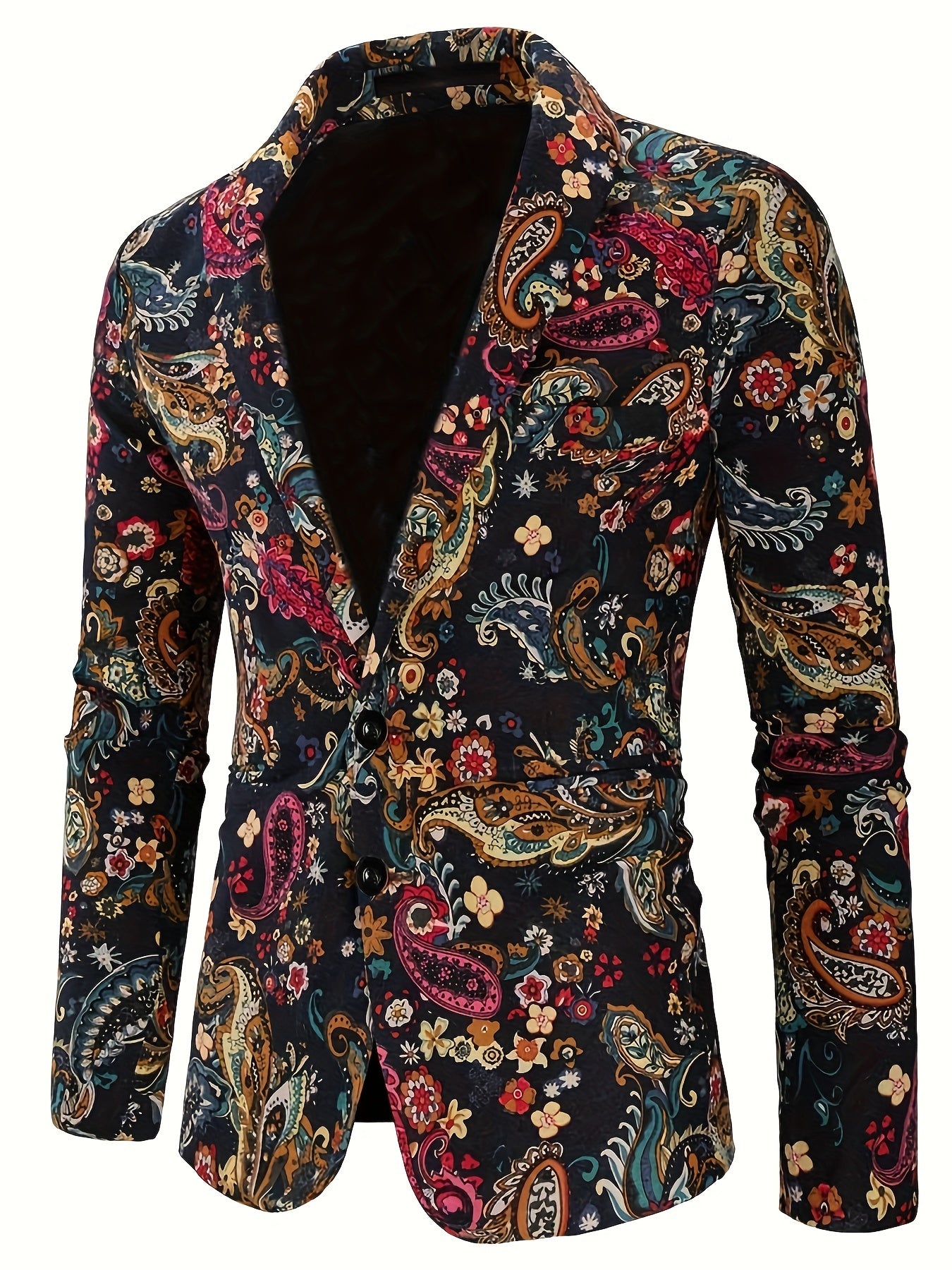 2pcs/set Suits, Men's Colorful Lapel Blazer & Pants,