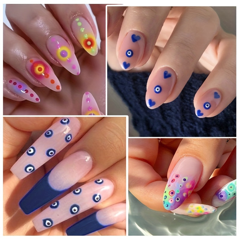 3D Evil Eye Nail Art Stickers - Self-Adhesive Witch Nail Decals for Manicure Designs - Perfect Gift for Women and Girls