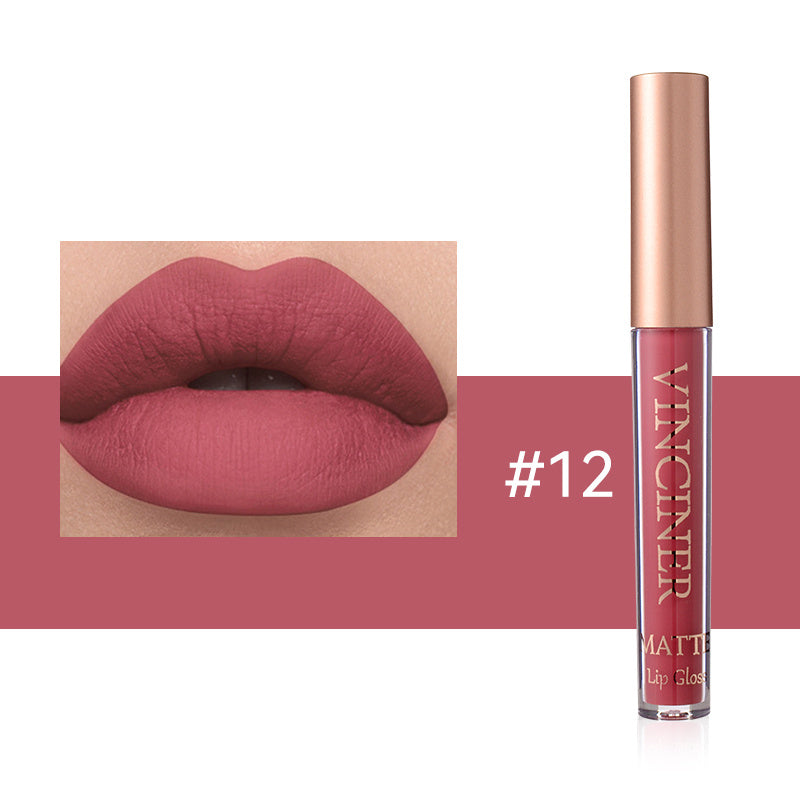 12 colors Matte Velvet Lip Glaze - Long Lasting, Waterproof, Non-Sticky.