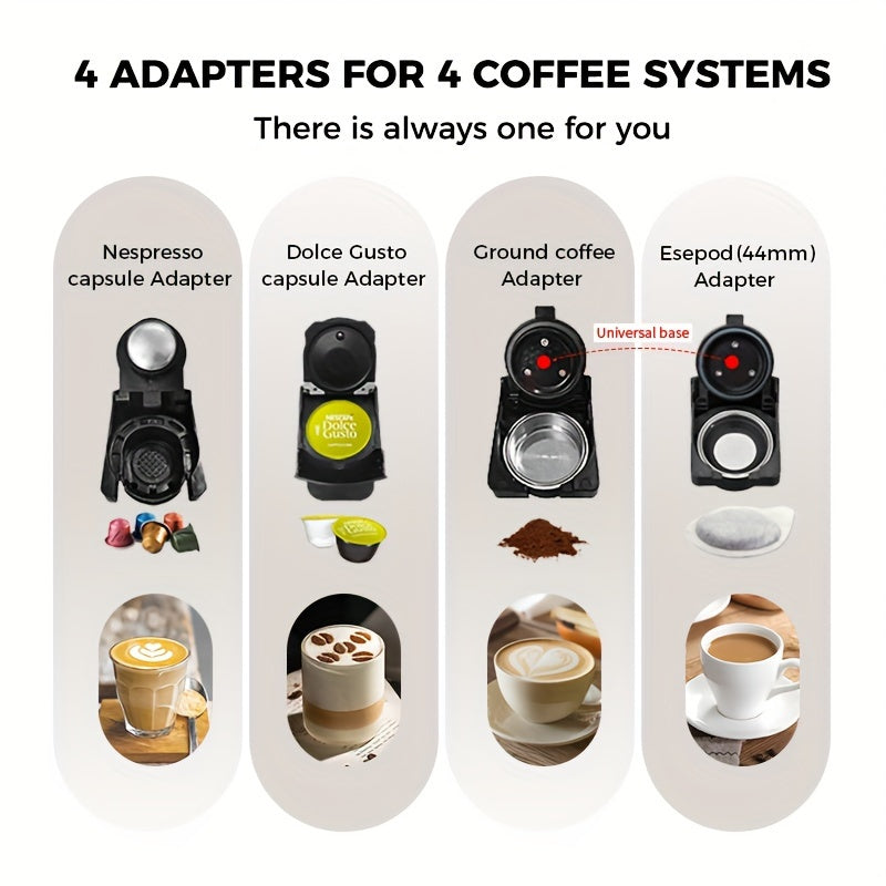 1pc Coffee Maker For Single Pods CAFELFFE 4 In 1 Coffee Machine Hot/Cold Dolce Gusto Milk Nespresso Capsule ESE Pod Ground Coffee Cafeteria 19Bar Teacher's Day Halloween Christmas Wedding Birthday Valentines Day Gift Coffee T