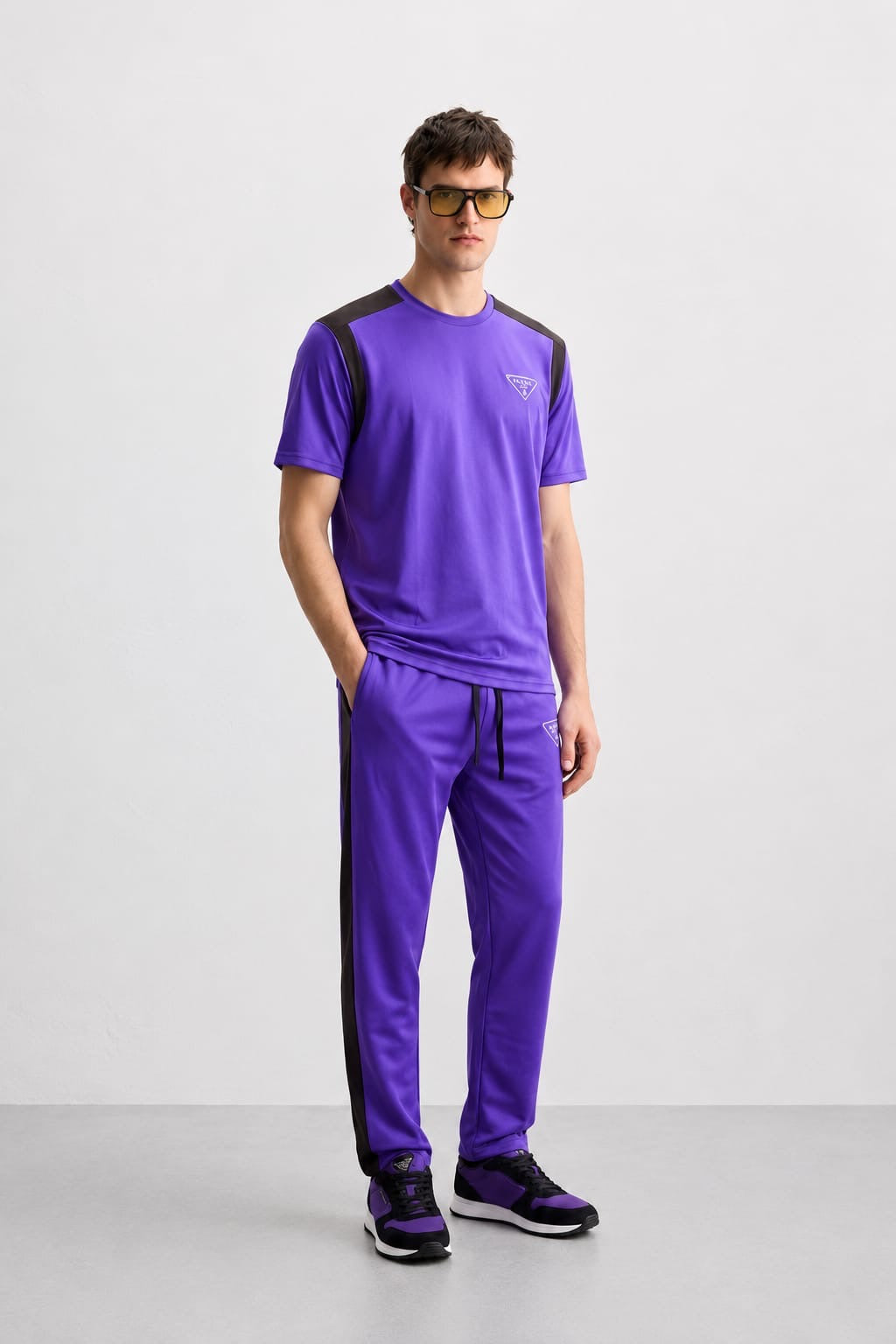 Men’s Oversized Multi-Color Casual Tracksuit Set Contrast Tee + Joggers | Sizes M-XXL | MH