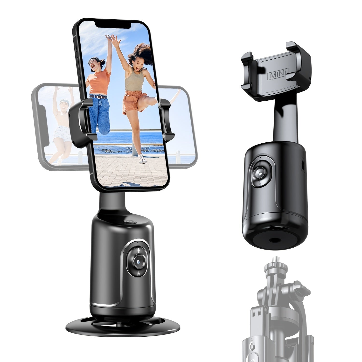 Auto Face Tracking Tripod, No App Required, 360° Rotation .
