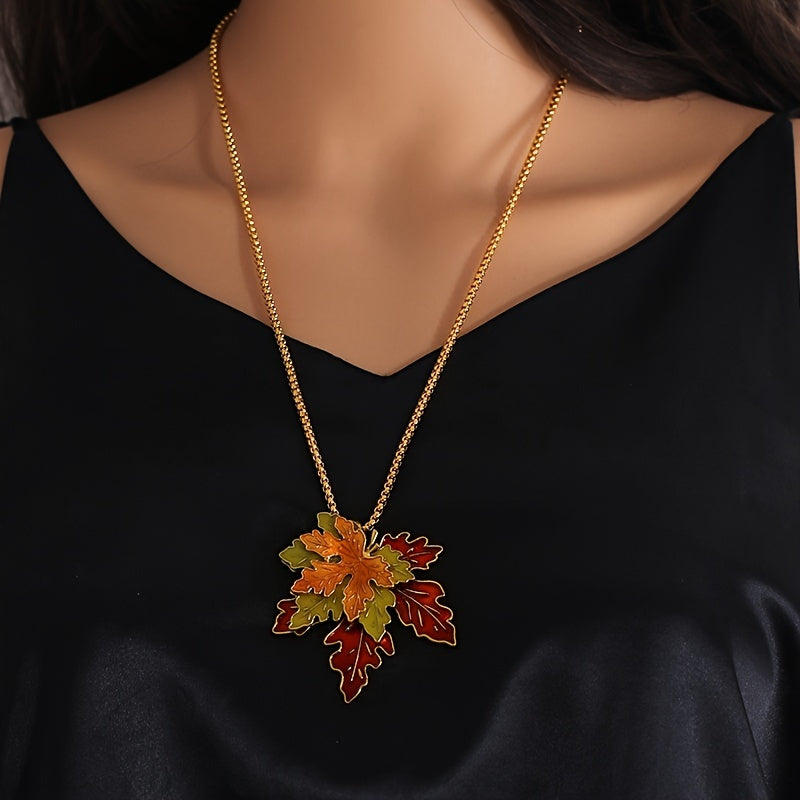 Stackable Maple Leaf Necklace Delicate Neck Jewelry Decorations .