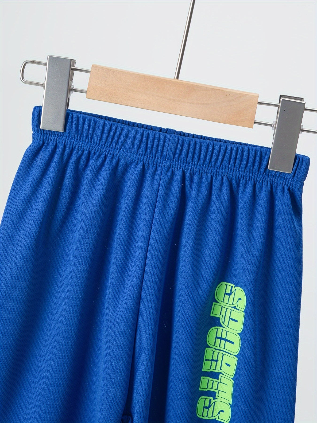 2 Pcs Boys Cute Pajama Sets, Cute Sports Letter Elements Pattern Short T-Shirts.