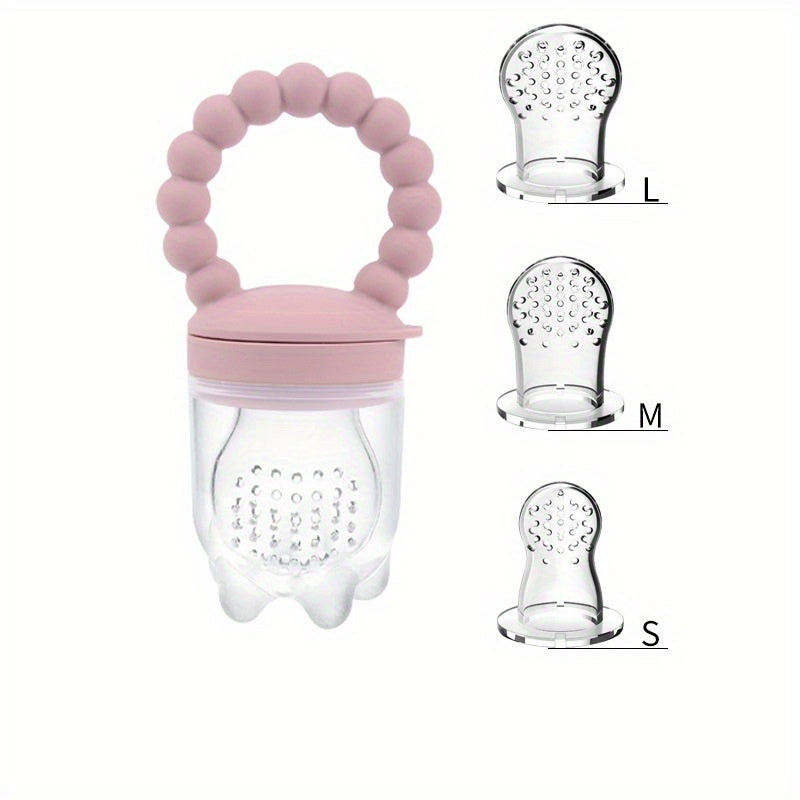 3pcs Children's Silicone Fruit & Vegetable Feeder With Handle - Perfect Food Supplement Pacifier, Christmas, Halloween, Thanksgiving Day Gift