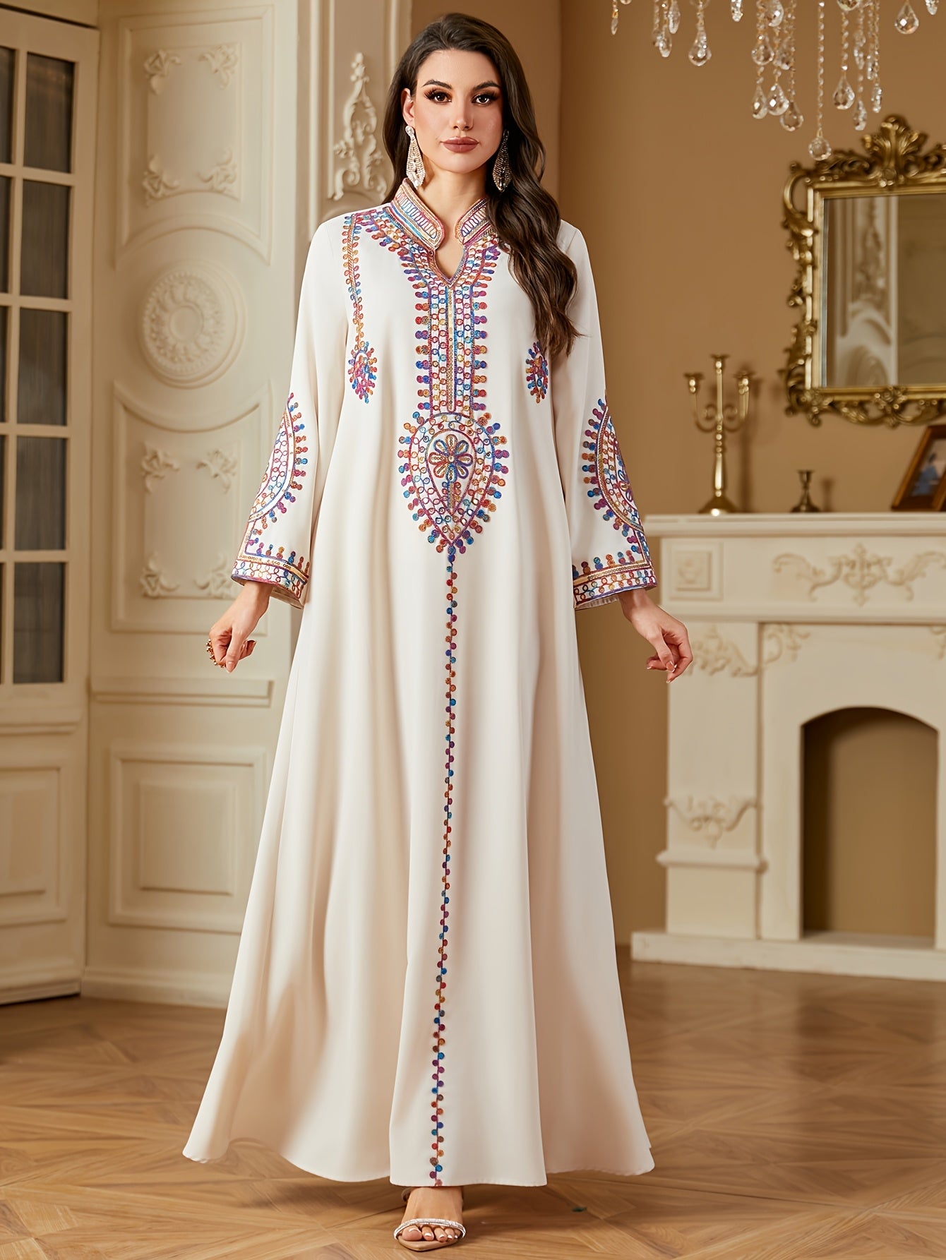 Elegant Long Sleeve Maxi Dress ./MH