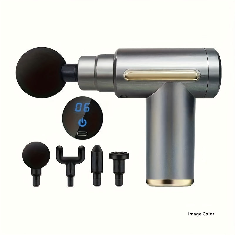1pc Massage Gun, Deep Tissue Muscle Handheld Impact Massager, Suitable For Body, Back, And Neck Massage Relaxation, Ultra Compact And Elegant Design, High Torque Power Supply, Father's Day Gift For Dad
