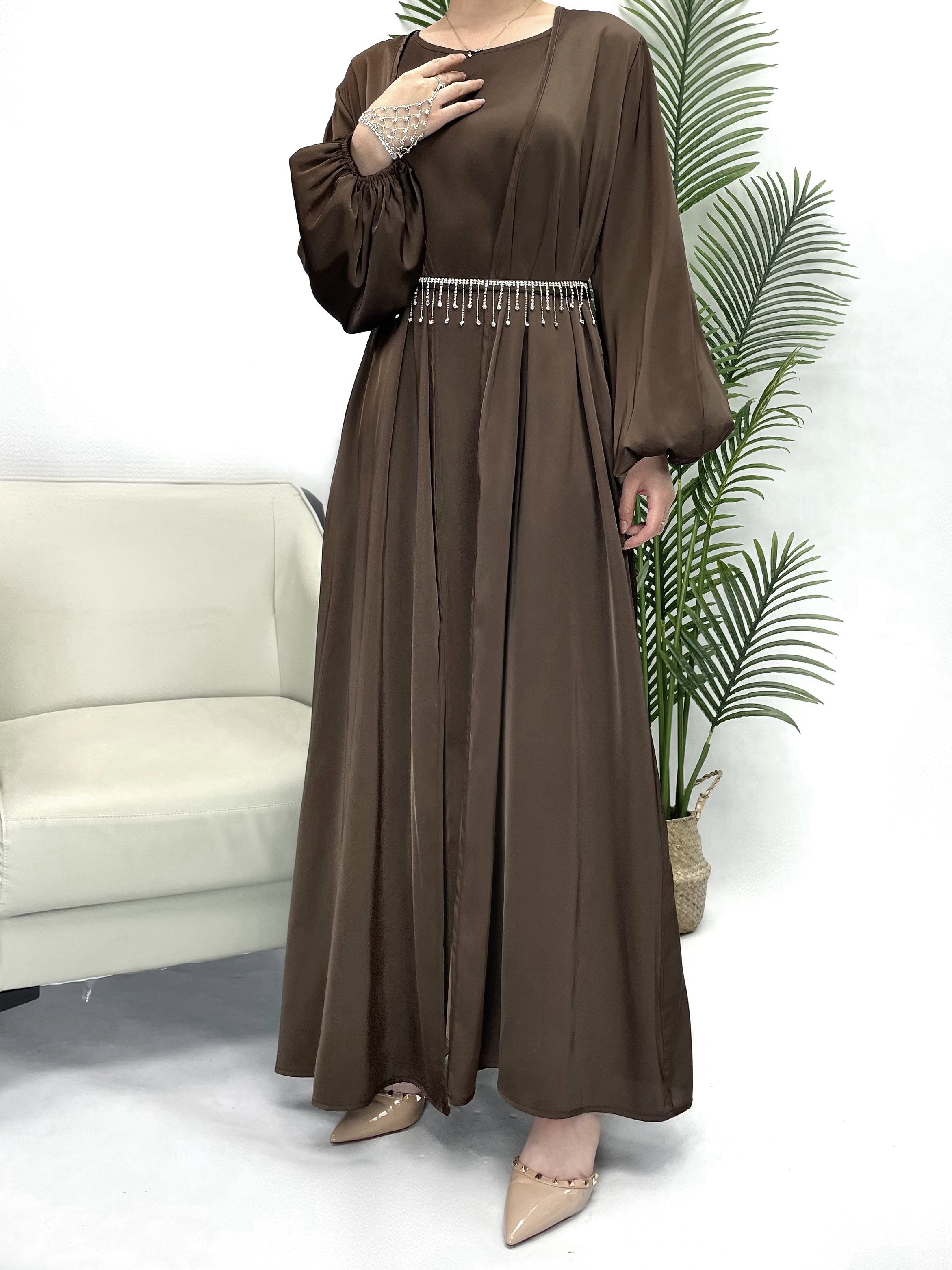 Women's Long Sleeve Solid Abaya