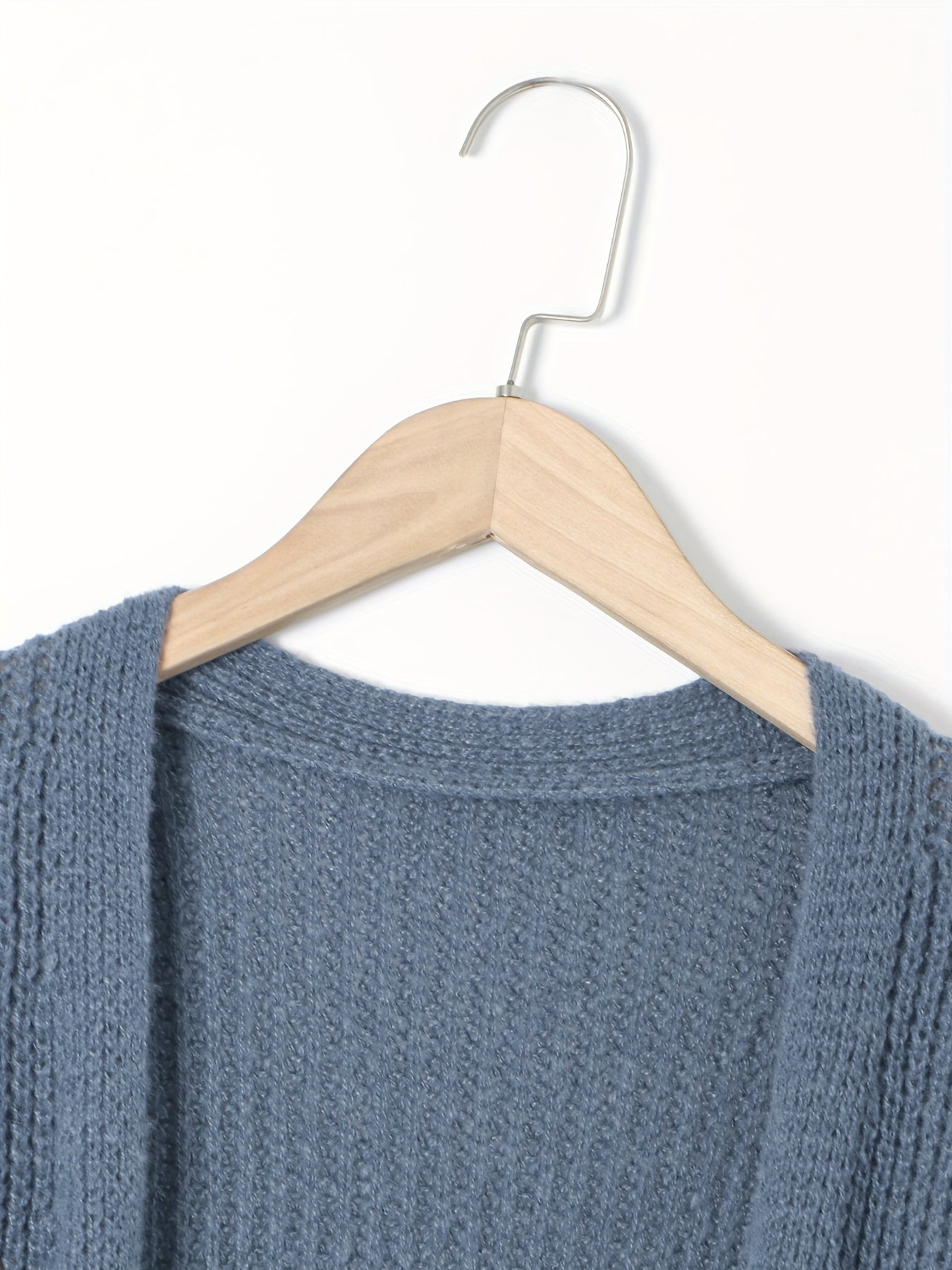 Cozy Long Sleeve Open Front Cardigan Sweater Women's Long Length .