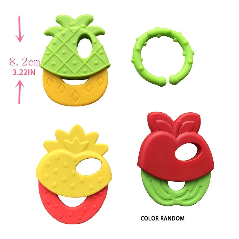 Infant Teething Gum Fruit Shape Infant And Young Children Silicone Teething Gum Grinding Teeth And Fixing Teeth Device Rattle Teething Gum easter gift