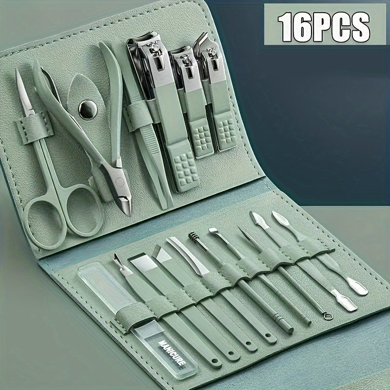 Complete Manicure & Pedicure Kit - Stainless Steel Nail Clippers, Files & Cutters - Odorless Personal Care Set for Men & Women