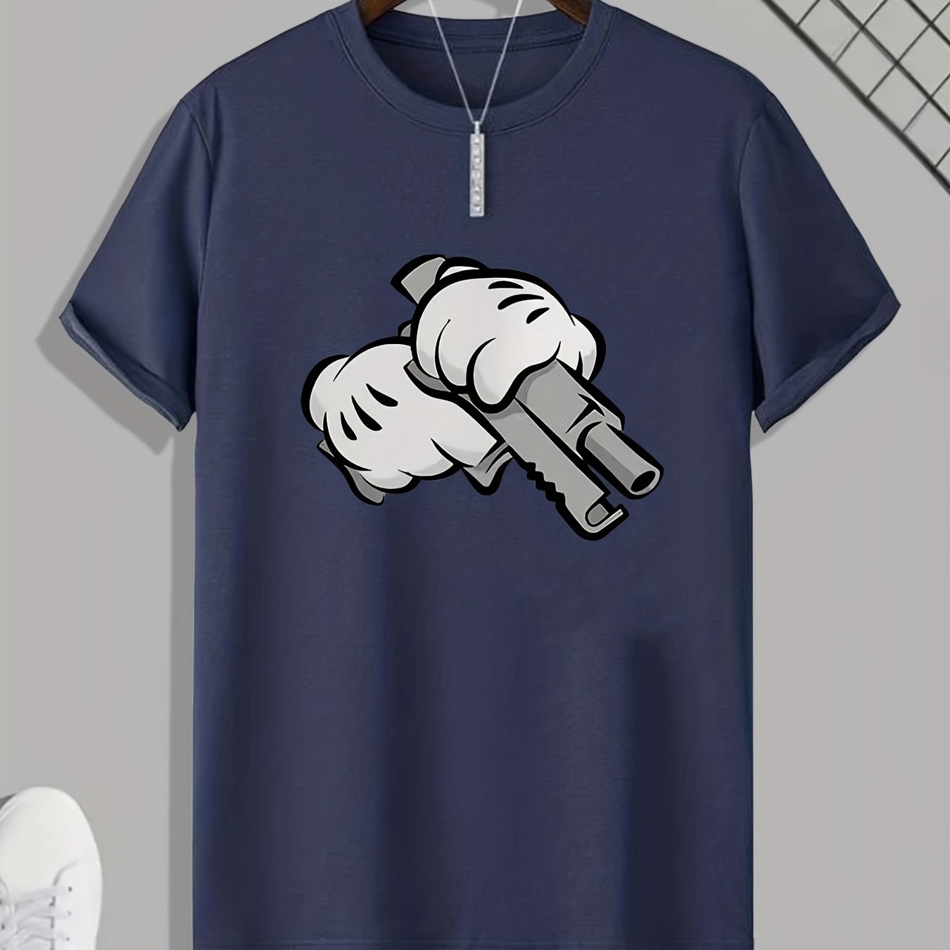 Be Loaded Cartoon Print Men's Crew Neck Short Sleeve T-shirt