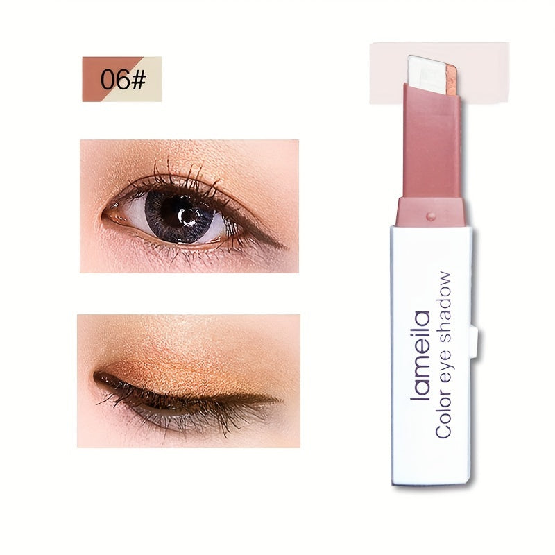 Lazy Eyeshadow Two Tone Gradient Glitter Eyeshadow Stick Waterproof Long .
