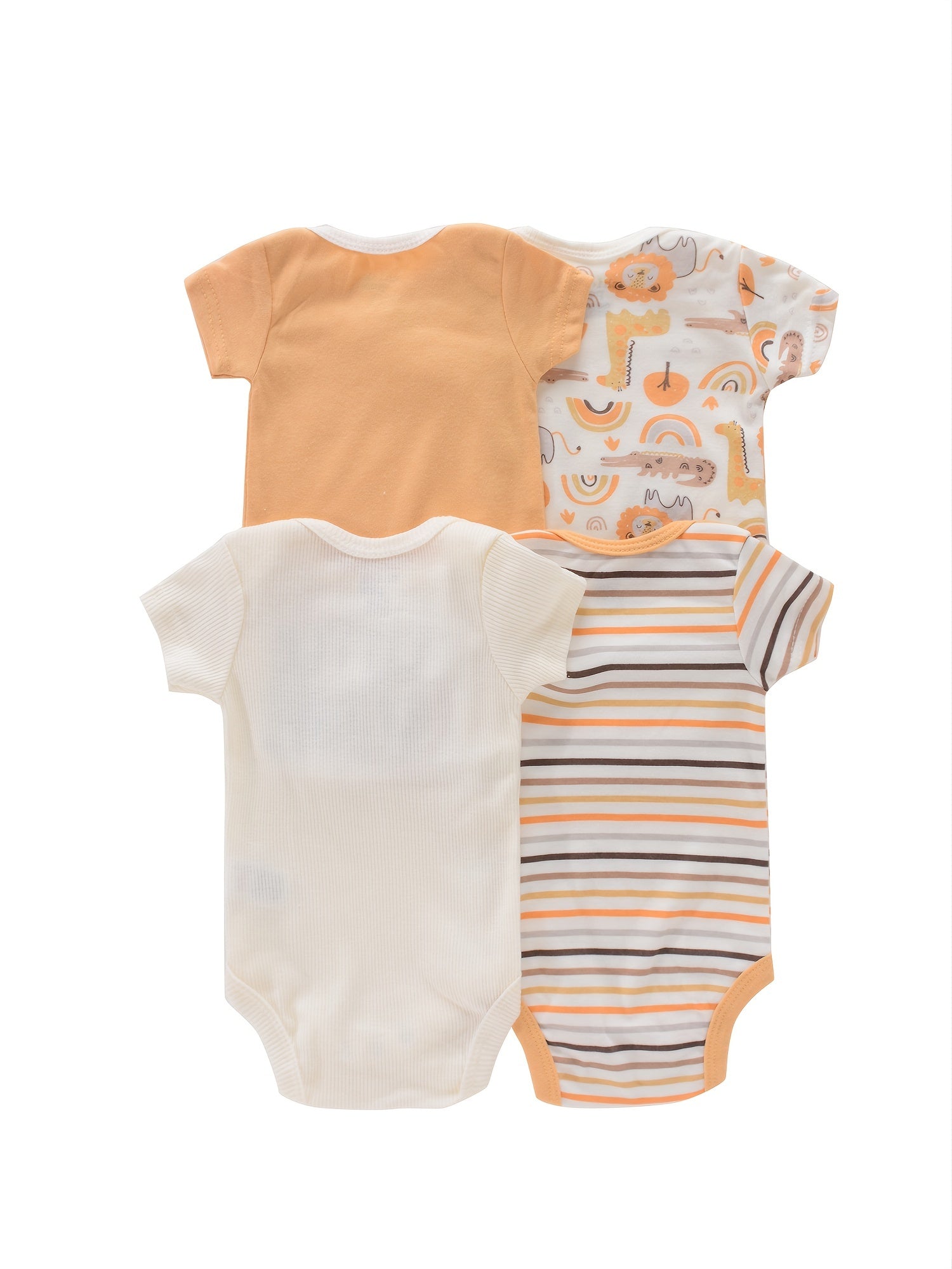 Newborn Baby Short Sleeve One-Piece Suit 4pcs Set .