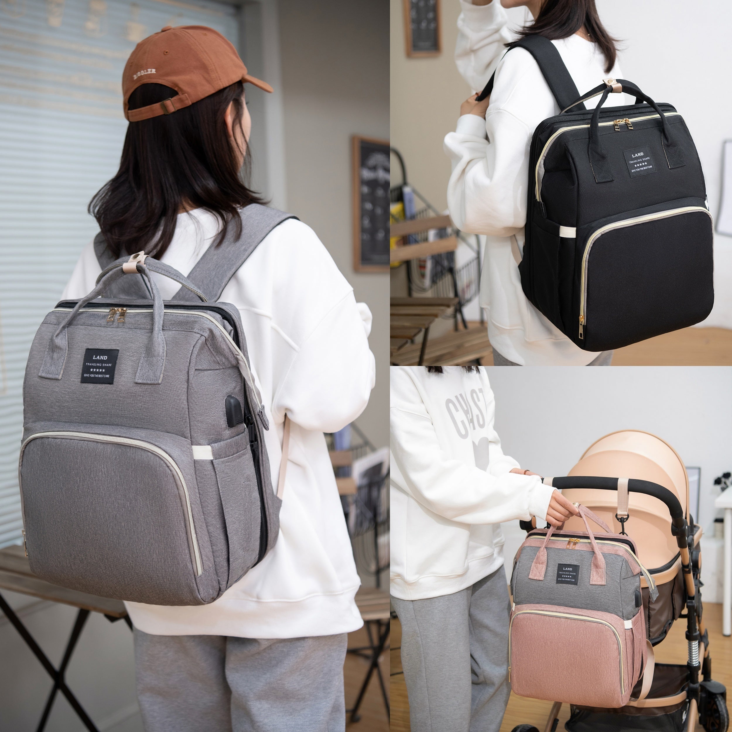 Lamroro The Ultimate Diaper Bag Backpack:, Large Capacity,