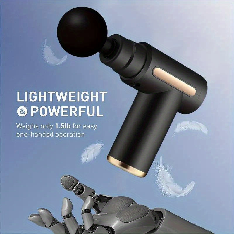 1pc Massage Gun, Deep Tissue Muscle Handheld Impact Massager, Suitable For Body, Back, And Neck Massage Relaxation, Ultra Compact And Elegant Design, High Torque Power Supply, Father's Day Gift For Dad