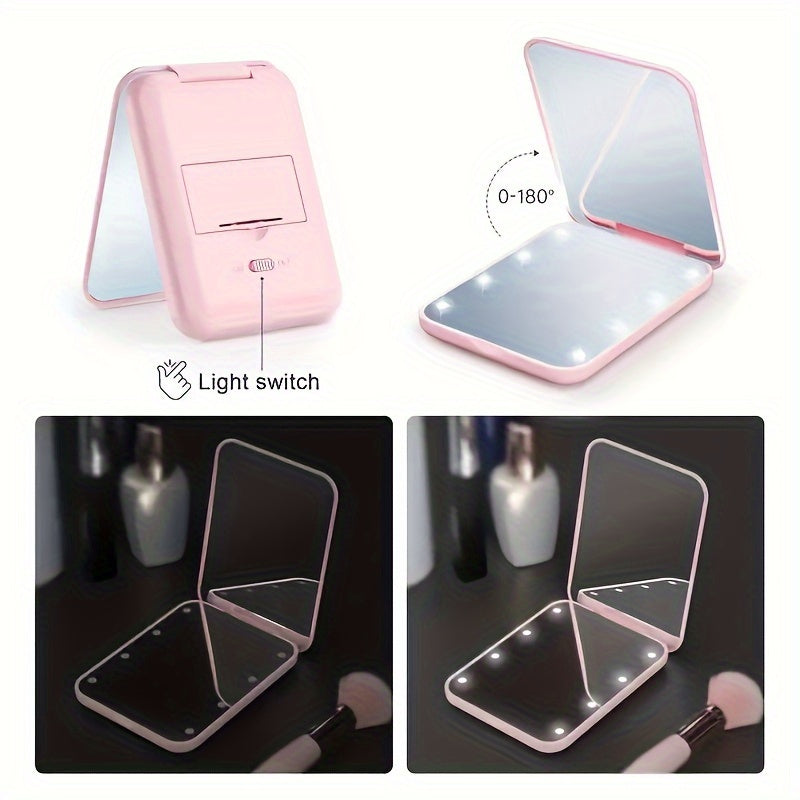 LED Pocket Makeup Mirror, 1X/3X Magnified LED Mini Compact