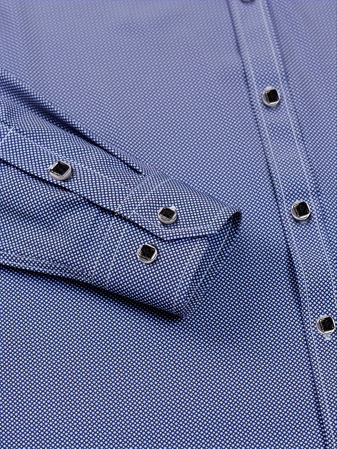 Men's Little Flowers Pattern Allover Print Lapel Collar Design Dress Shirts,