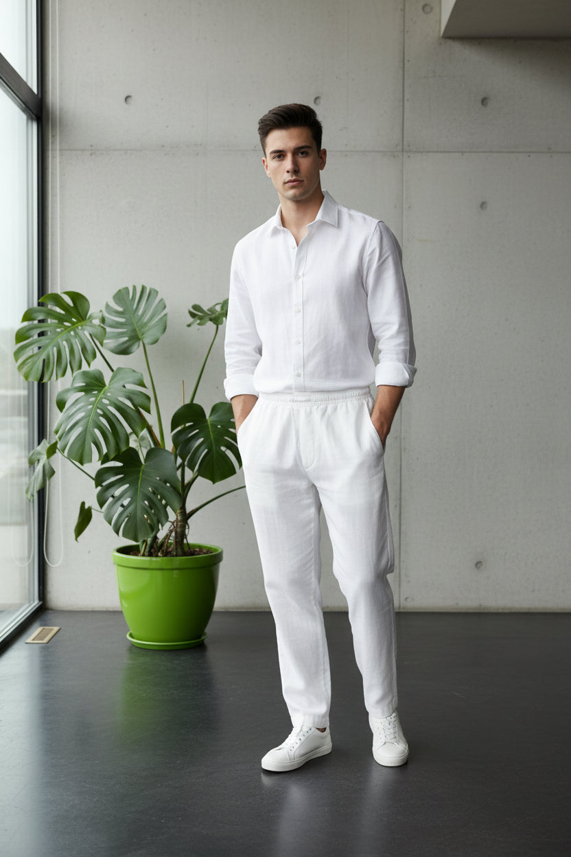 Men’s Premium Linen Co-ord Set | Matching Shirt & Trouser | Casual Summer Suit | 5 Colors | M–XXL | MH