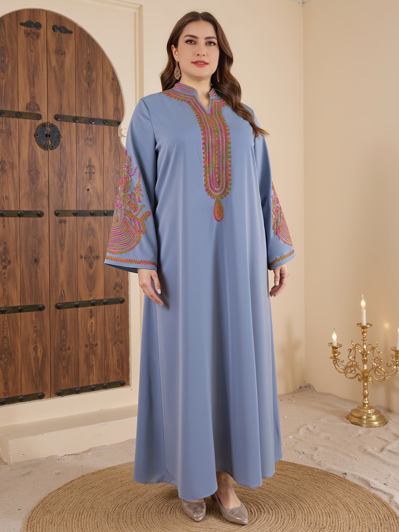 Plus Size, Plus Size Rope Arabic Turban Robe Dress./MH