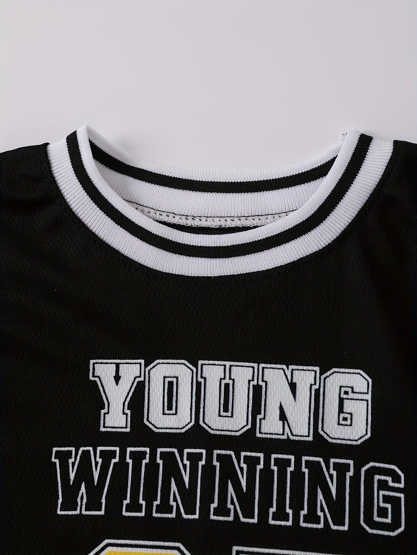 Boys "Young Winning" Number "65" Casual Outfit Round Neck T-shirt.