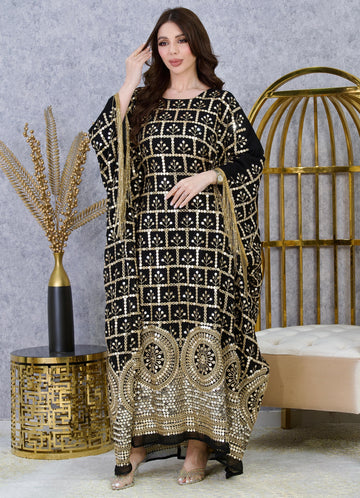 Elite Artisan Sequin-Embellished Kaftan Dress – Luxury Hand-Crafted Occasion Wear
Product Botanical Specimen Artisan Midi Dress – Hand-Drawn Floral Print Primary |4 Colors | MH