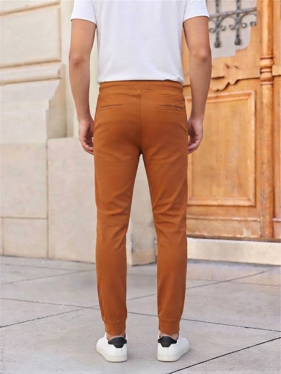 Men's Solid Cotton 4 pocket super stretch Joggers - Casual Drawstring Trousers with Pockets | Sizes 30"-38" | MH