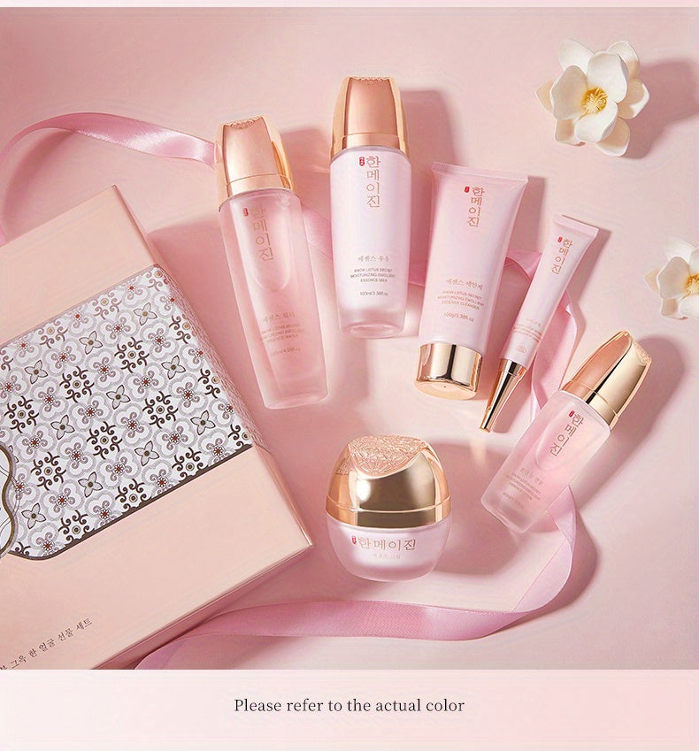 Snow Lotus Moisturizing Skin Gift Set Of 6 Pieces Hydrating And Nourishing Skin, Even Skin Tone Smoothing And Firming Facial Skin Care Set Gifts