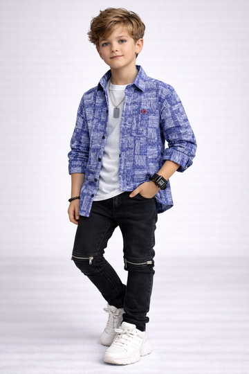 Kids Stylish Long Sleeve Shirt for Boys | Trendy Fashion Outfit UAE (2-12yrs)MH