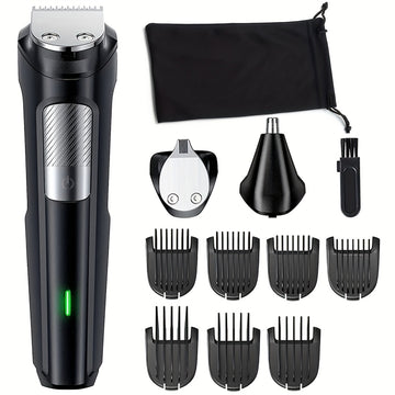 Beard Trimmer Hair Clipper For Men, Multigroomer All-in-One Trimmer, 10 Piece Mens Grooming Kit, For Beard, Face, Nose, And Ear Hair Trimmer And Hair Clipper, NO Blade Oil Needed Father's Day Gift
