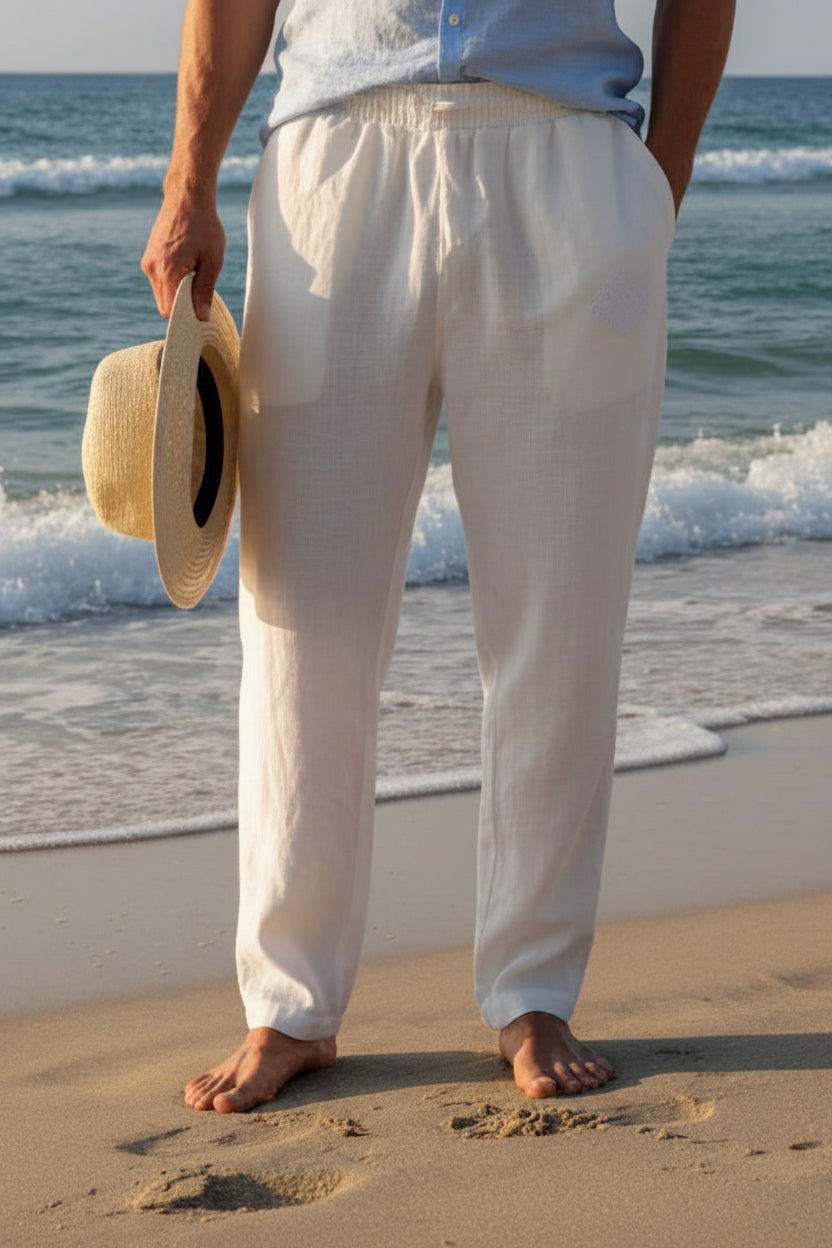 Men’s Premium Linen Drawstring Trouser | Beach & Casual Pants | Breathable Summer Bottom | 5 Colors | M–XXL | MH