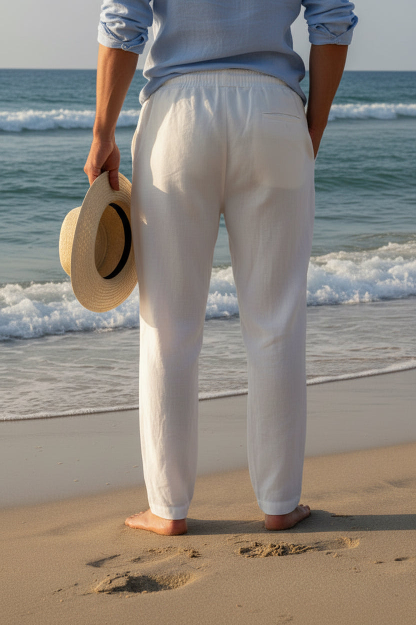 Men’s Premium Linen Drawstring Trouser | Beach & Casual Pants | Breathable Summer Bottom | 5 Colors | M–XXL | MH