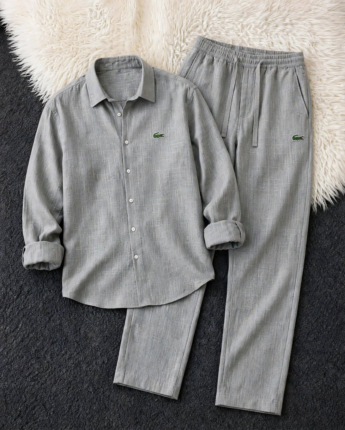 Men’s Premium Rich Linen Co-ord Set | Full Sleeve Shirt & Wide Leg Trouser | Luxury Seeta Set | M–XXL