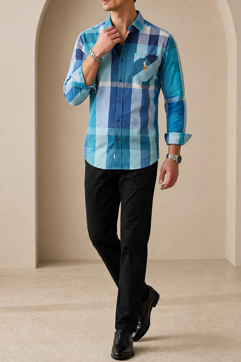 Men’s Premium Cotton Shirt & Slim-Fit Chino Sets – Modern Casual Coordinates | Sizes S/32"-XL/38" | MH
