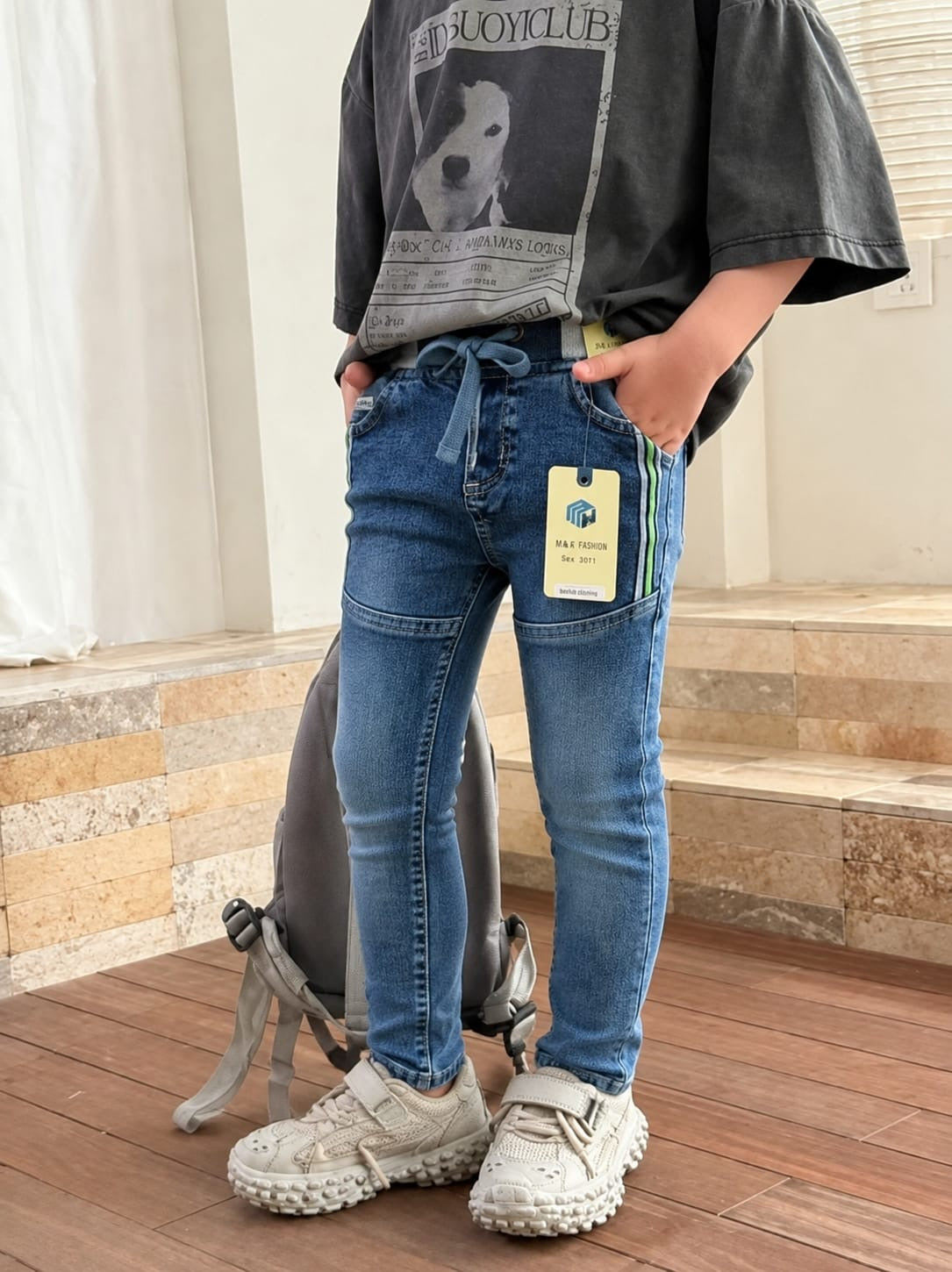 Toddler Boys Blue Denim Joggers 1-6 Years | Stylish Casual Jeans with Elastic Waist | MH