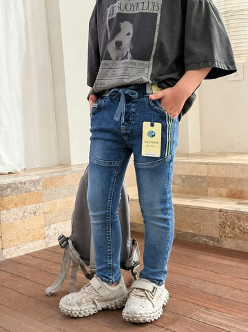 Toddler Boys Blue Denim Joggers 1-6 Years | Stylish Casual Jeans with Elastic Waist | MH