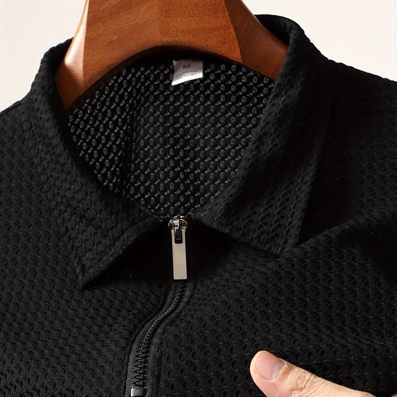 Men's Solid Color Quarter Zip Golf Shirt, Breathable Short Sleeve .