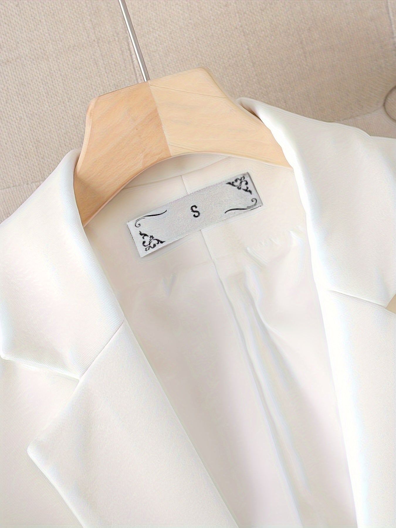 Notched Collar Button Front Blazer, Elegant Long Sleeve Blazer .