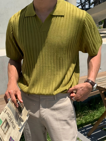 Men's Stripe Pattern Sweater, Casual Breathable Medium Stretch .