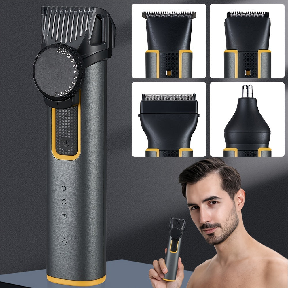 Professional 5 In 1 Hair Trimmer For Men Cordless Barber Clippers Rechargeable Hair Cutting Grooming Kit Beard Trimmer For Men Father's Day Gift