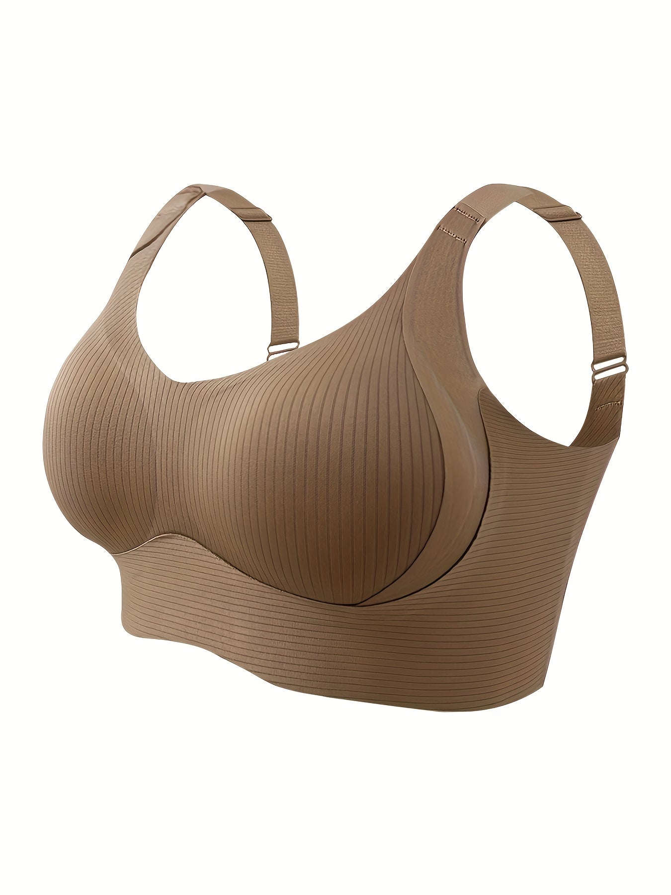 1pc Seamless Wireless Bra, Elegant Solid Color, Breathable & Comfort./MH