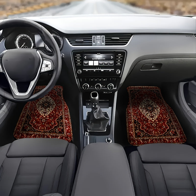 4pcs Elegant Moroccan-Inspired Car Floor Mats