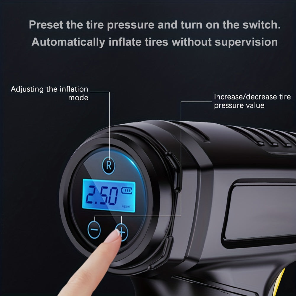 120W Portable Car Tire Air Compressor With LED Light