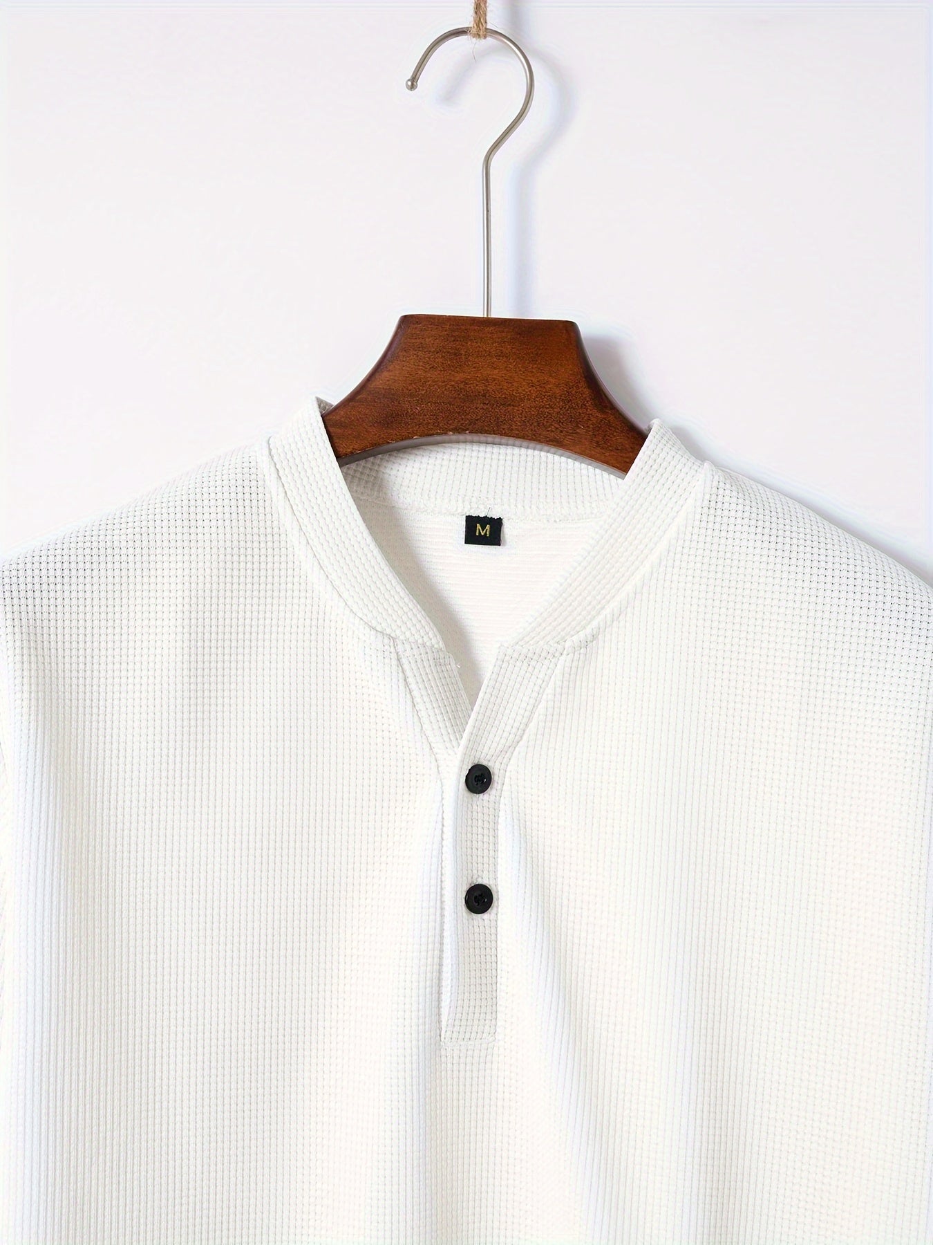 Men's Solid Waffle Stand Collar Short Sleeve Golf Shirts,